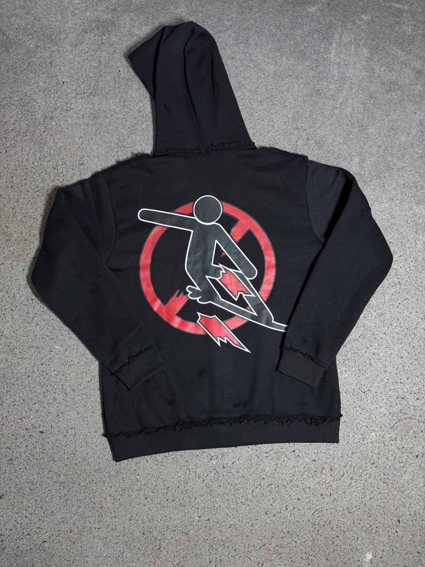 Black Snowboard Zip Up Hoodie