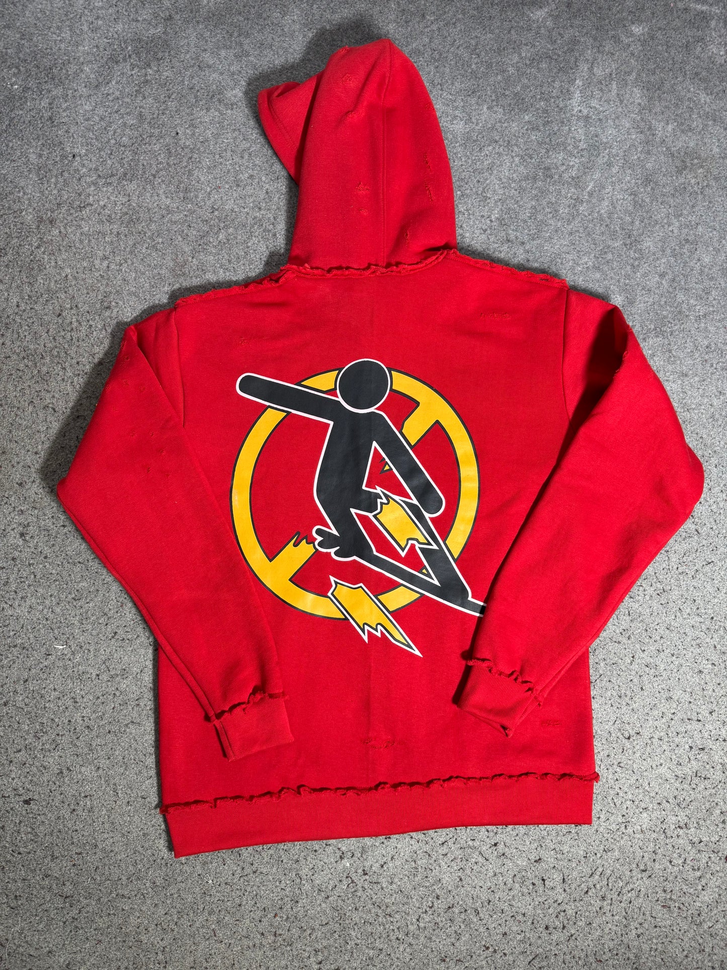 Red Snowboard Zip Up Hoodie